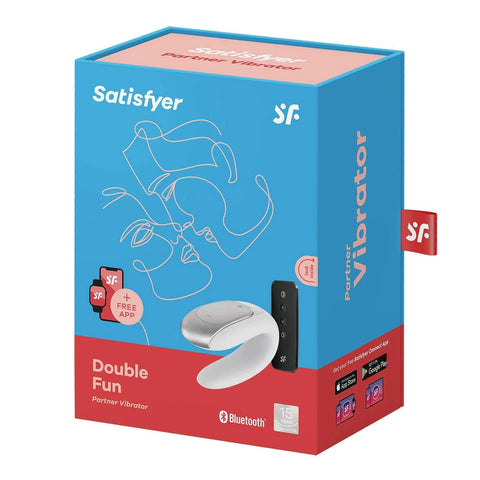 Satisfyer - Double Fun App-Controlled Couple's Vibrator with Remote Control (White)