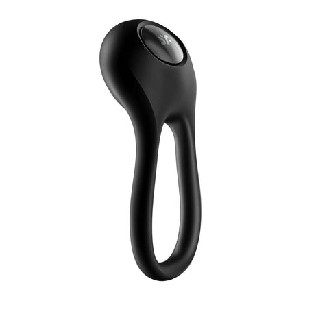 Satisfyer - Majestic Duo Silicone Vibrating Cock Ring (Black) - Black