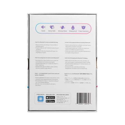 Lovense - Hush 2 1-inch App-Controlled Wearable Butt Plug