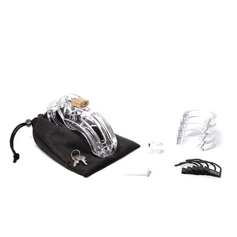 CBX - The Curve 3 3/4" Curved Cock Cage and Lock Chastity Set