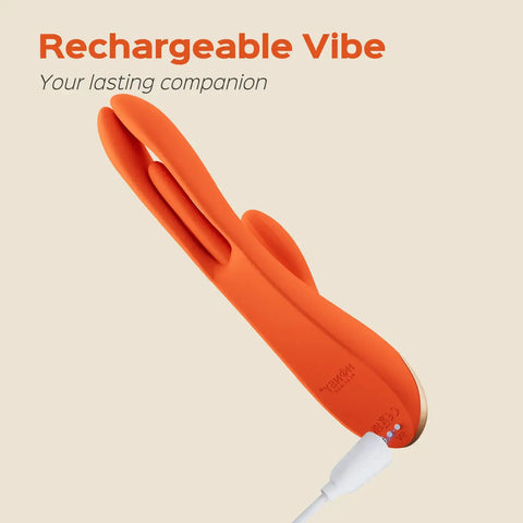 Honey Play Box - Terri App-Controlled Kinky Finger Tapping Rabbit Vibrator Orange