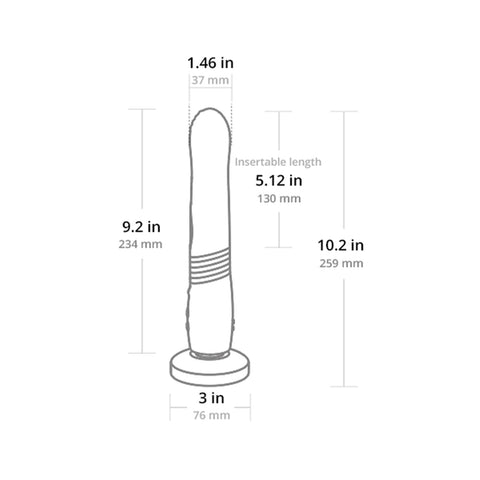 Lovense - Gravity App-Controlled 9-inch Suction Cup Thrusting Dildo