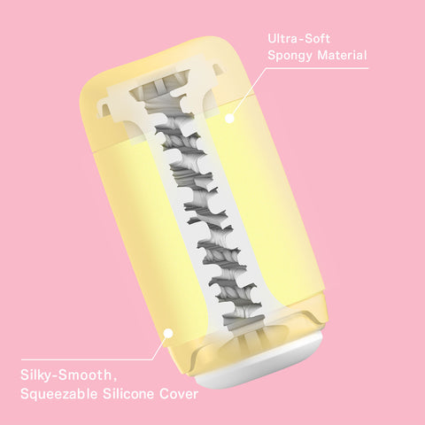 Tenga - Puffy Reusable Male Masturbator Custard Yellow