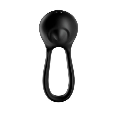 Satisfyer - Majestic Duo Silicone Vibrating Cock Ring (Black) - Black