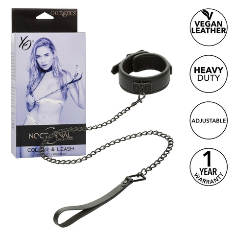 California Exotics - Nocturnal Collection Collar and Leash (Black)