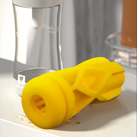 Galaku - Touch In Vibrating Masturbator Cup Stroker Yellow / Desert