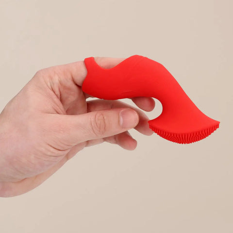 Loveline - Textured Finger Silicone Vibrator Sunrise Red