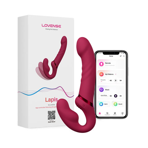 Lovense - Lapis App-Controlled 9-inch Dual-ended Strapless Strap-on Dildo