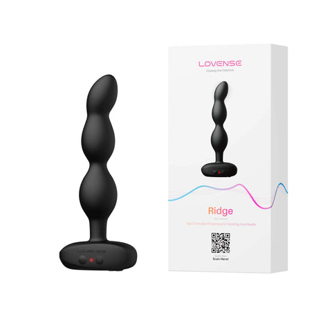 Lovense - Ridge App-Controlled Vibrating Rotating Anal Beads (Black)