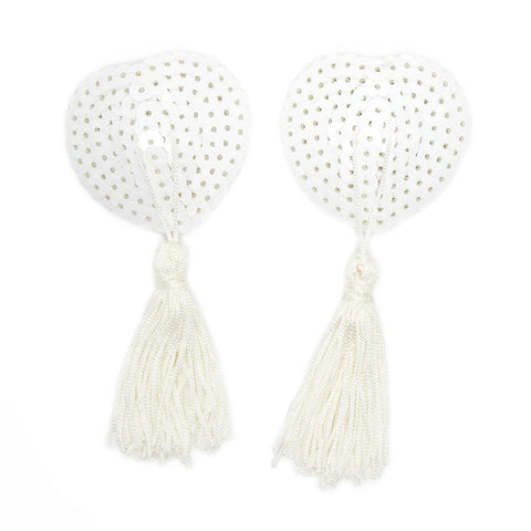 Black Dragon Nipple Pasties Sticker with Tassel White