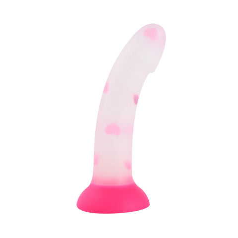 Unicorn Collections - 6.8-inches Pink Heart Silicone Suction Cup Dildo Glow in the Dark *